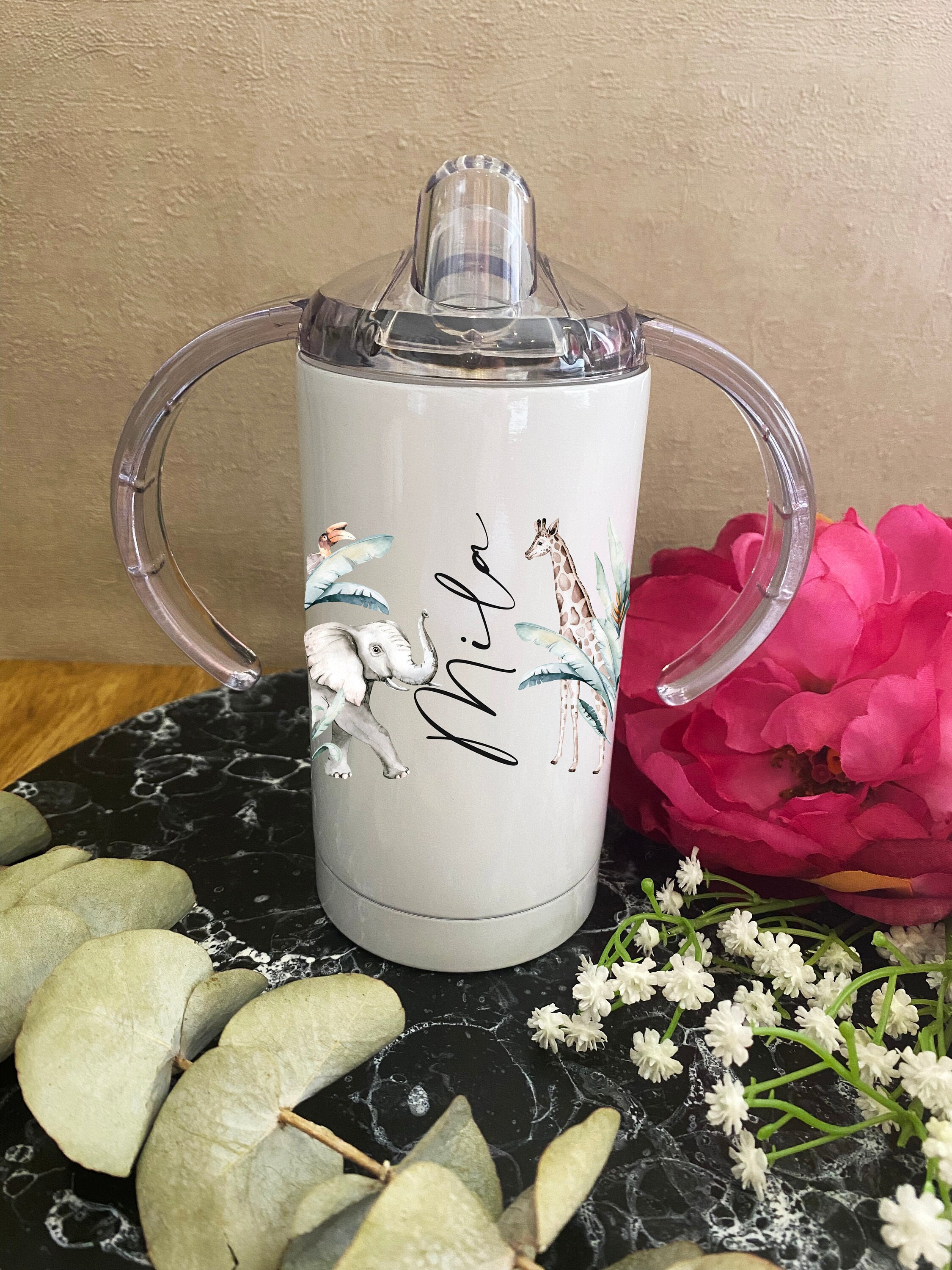 Gobelet Évolutif/Tasse Apprentissage à Bec Enfant/Bébé Personnalisé Safari