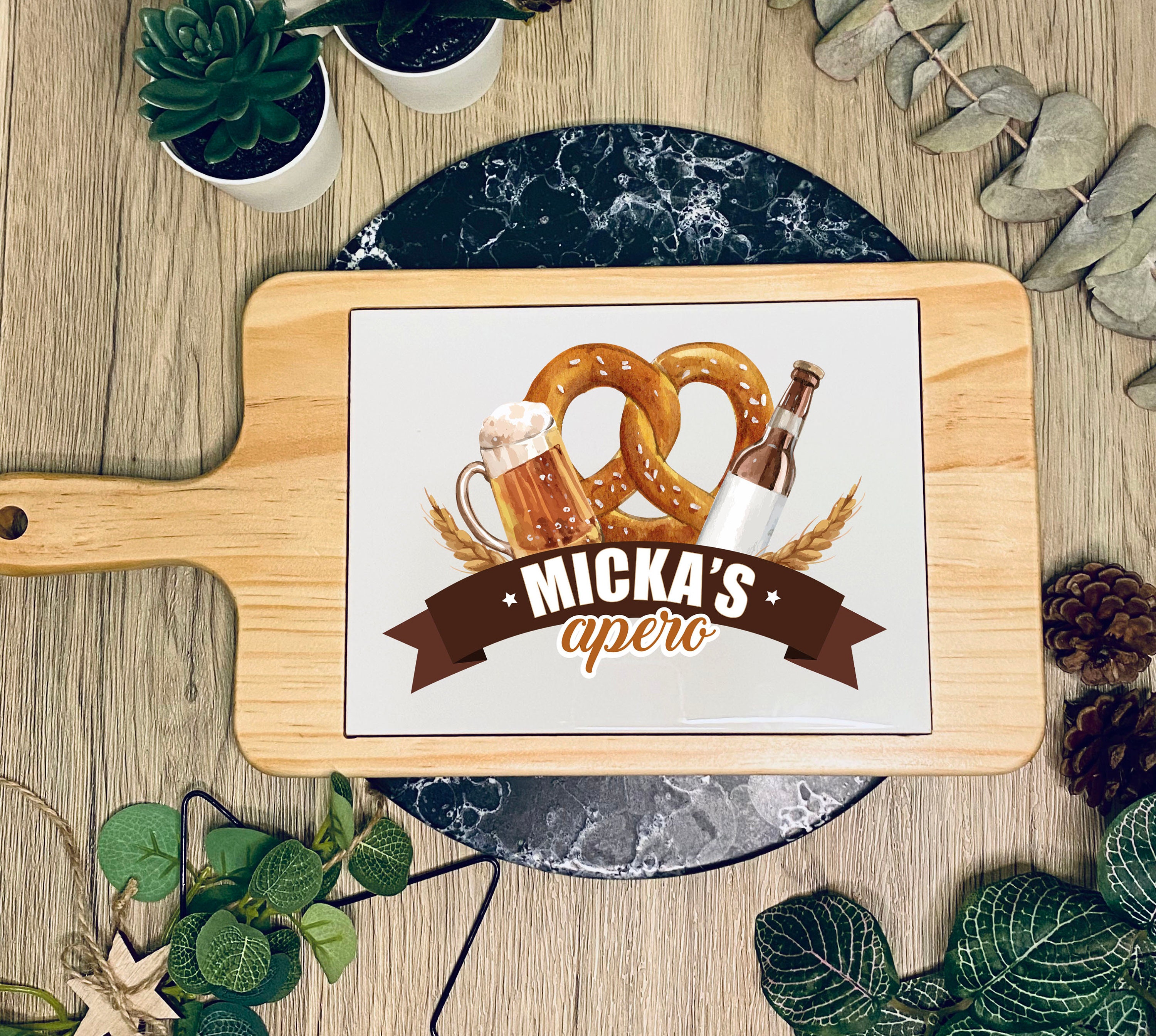 Planche Apéro Personnalisée Italienne/Planche à Charcuterie et Fromages Découper Plateau Fromage