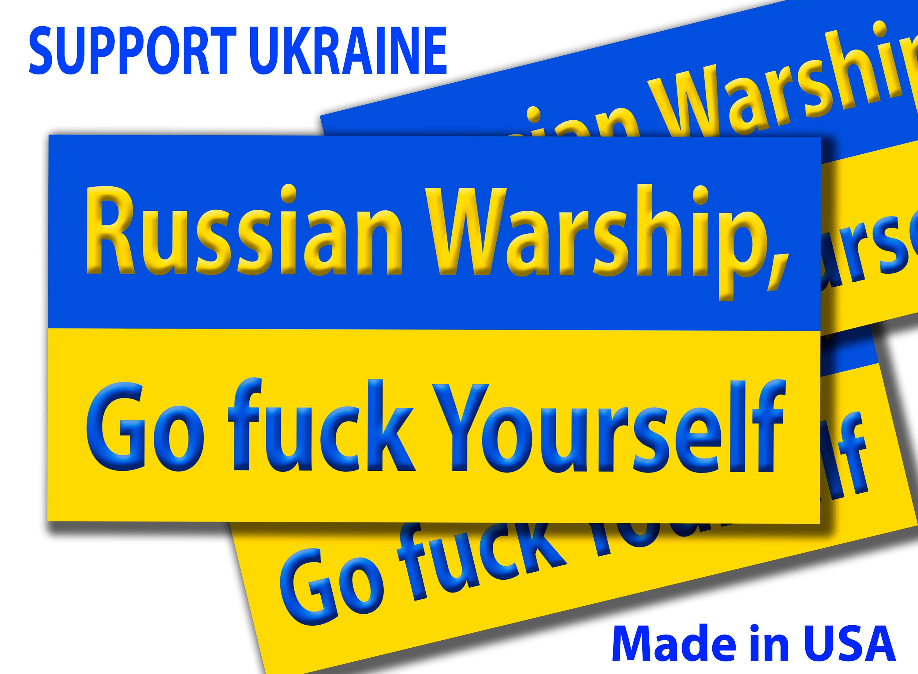 Anti Russia Sticker 5 STICKERS SUPPORT UKRAINE Set of 3 2 Bonuses russian - Etsy