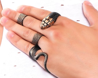 UNIQUE SNAKE RINGS for Women Men cobra Emo Rings Handmade Jewelry Dragon punk Hippie Statement Animal Goth MB046 Etsy Canada