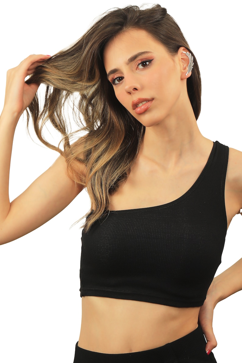 Angel Wing Ear Cuff, Single Angel Wing Stud Cuff Earring, Angel Wing Ear Wrap, Brass Ear Cuff Antique Silver Plated, Left Ear Cuff For Women image 5