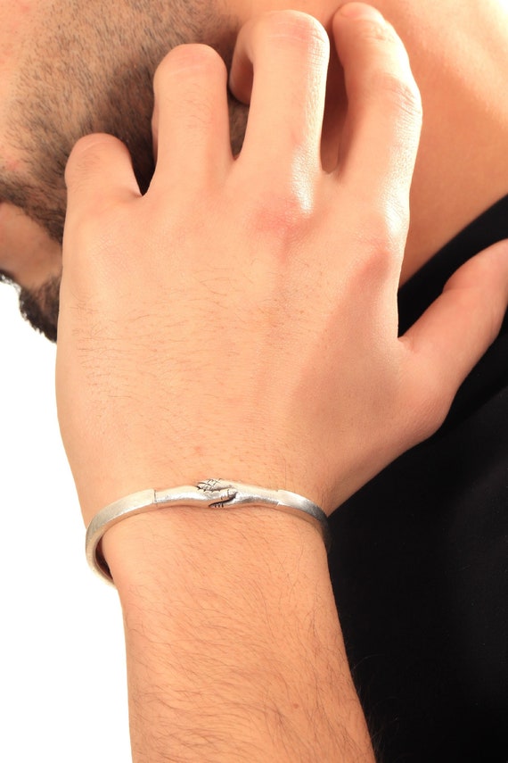 Bracelet Plaque Argent 'I Love You' Vintage Années 2000