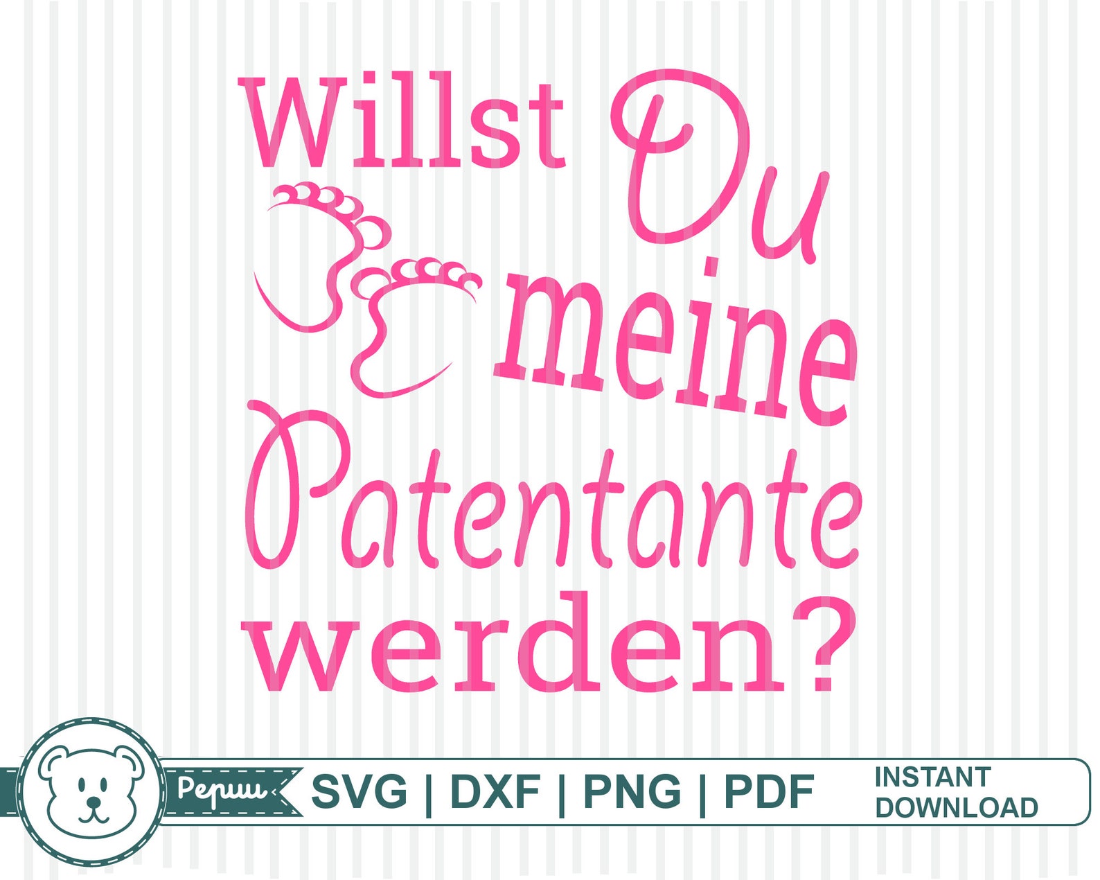 Willst du meine Patentante werden SVG Datei Dxf Png Pdf für Etsy