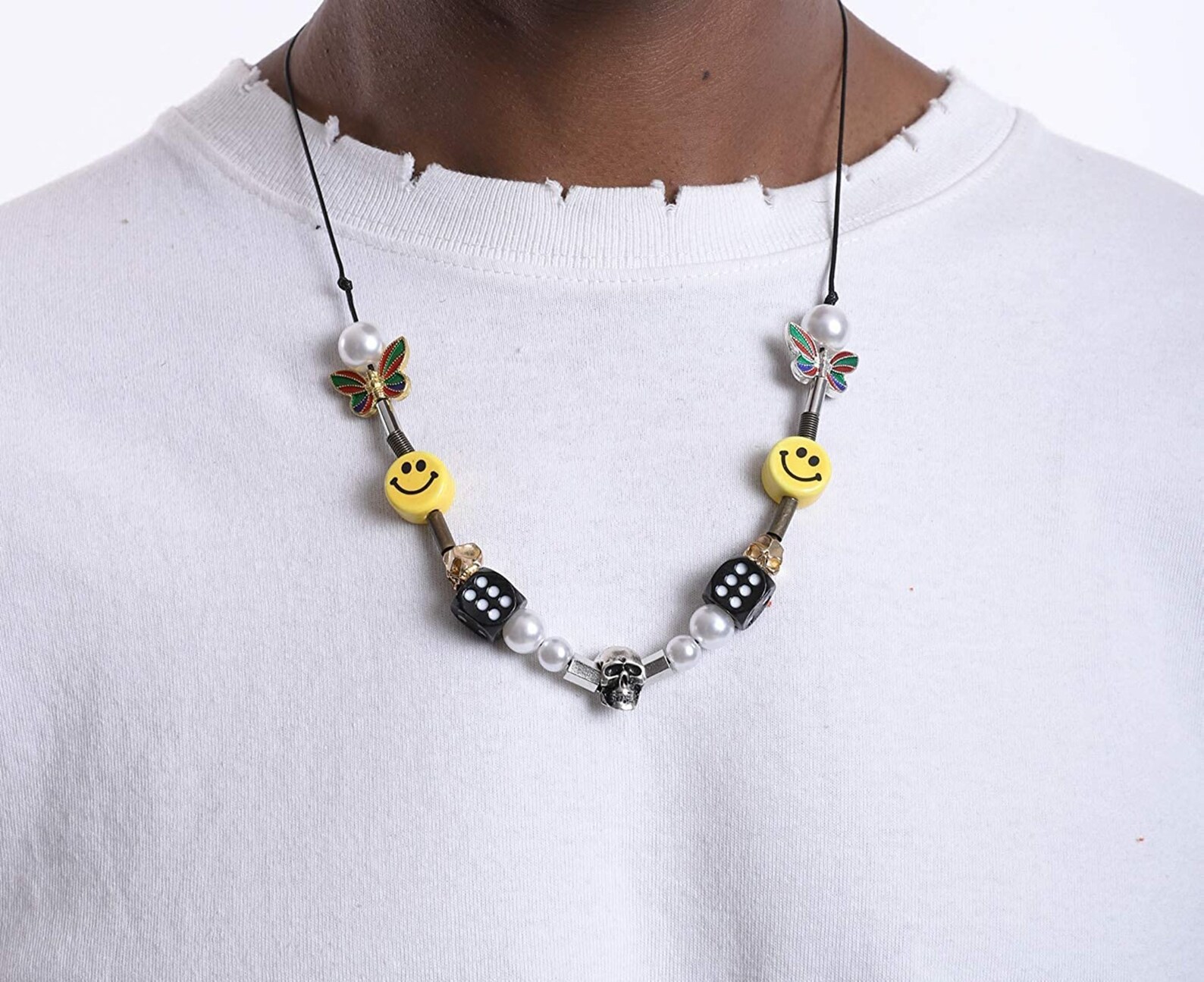 Y2k Smile Man Women Hip Hop Jewelry Dice Skull Pearl Smiley | Etsy