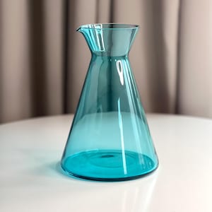 Vintage klares blaues Glas Karaffe, entworfen von Anne Nilsson in den 2000er Jahren für IKEA, Vintage blauer Glaskrug, Vintage Glas IKEA Leende Krug