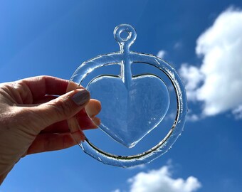 Kosta Boda Glass Heart Platter Ulrica Hydman-vallien Hand Painted