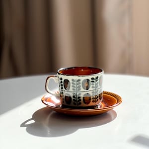Boch Belgium in the Mood 3 Soup Cups Hand Painted Vintage