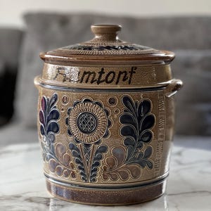 Vintage Marzi & Remy Rumtopf ceramic West German Pottery Jar with Lid