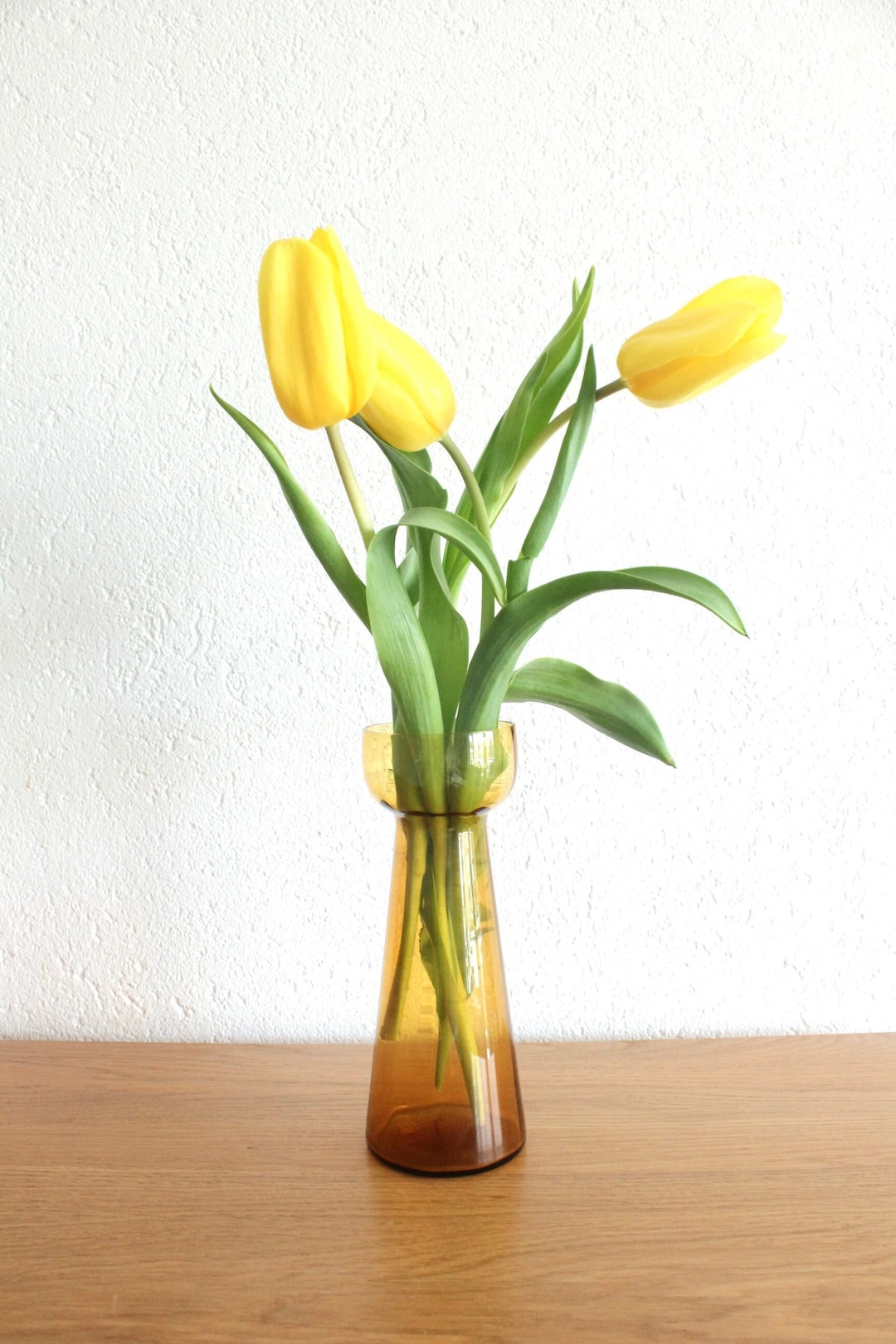 Vintage Amber Hyacinth Glass Vase, Amber Hyacinth Vase, Vintage