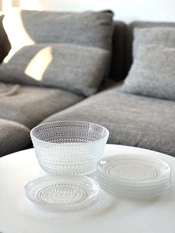 イッタラ カステヘルミ ガラスプレート 6 枚セット: フィンランドの