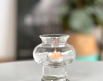 Small vintage SEA Glasbruk Votive Candle Holder designed by Bjorn Ramel for Kosta-Sweden, Bjorn Ramel Candle holder, Vintage Swedish glass