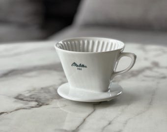 Schweizer Melitta Langenthal 101, 3-Loch Porzellan Kaffeefilter aus Porzellan, 1961er