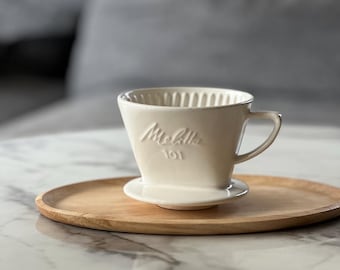 Filtro per caffè a percolazione in ceramica vintage Melitta, modello Melitta 101 a 3 fori