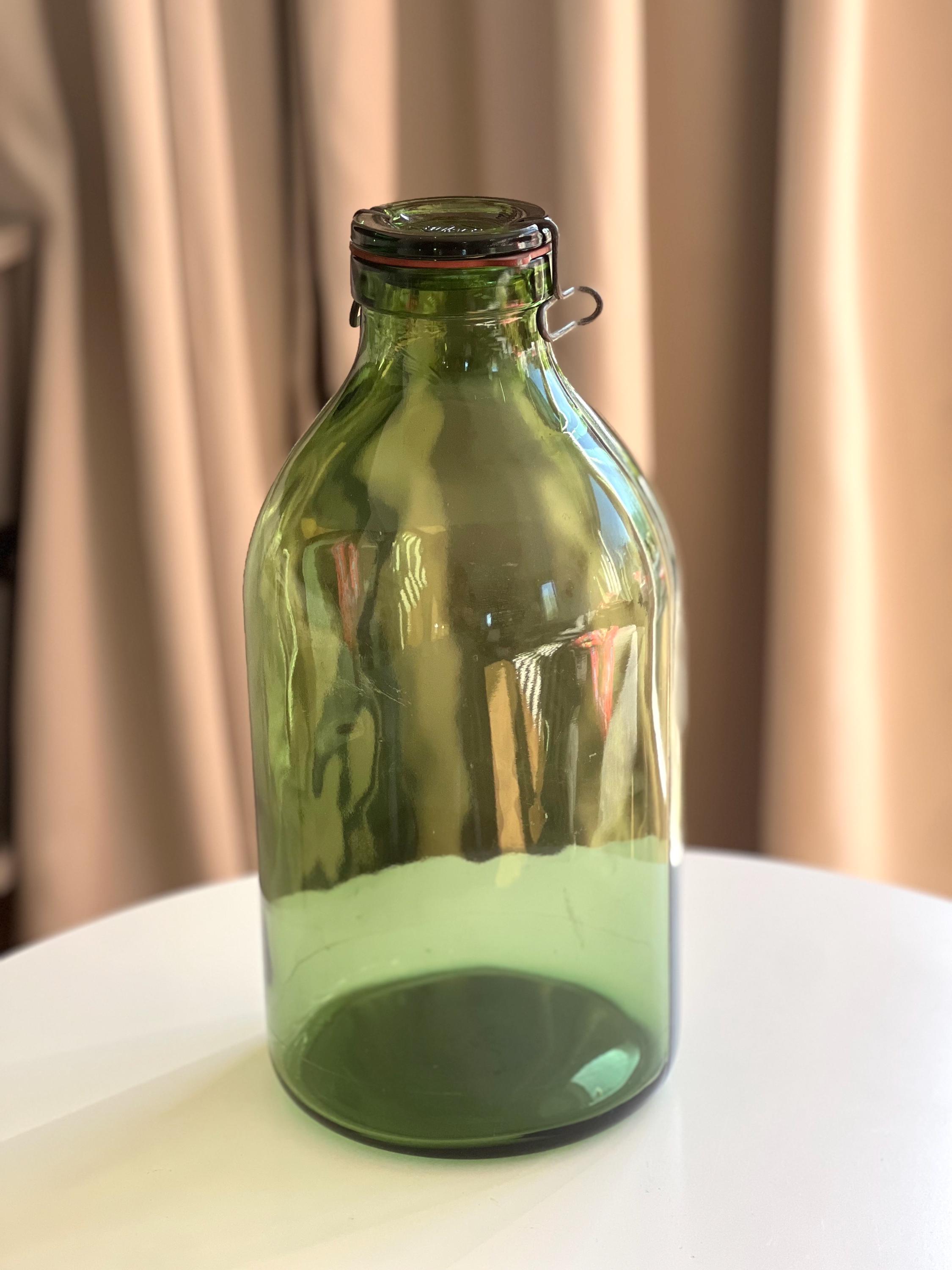 1940年代製 スイス製 5L ビューラッハ グリーンガラス保存瓶または缶詰