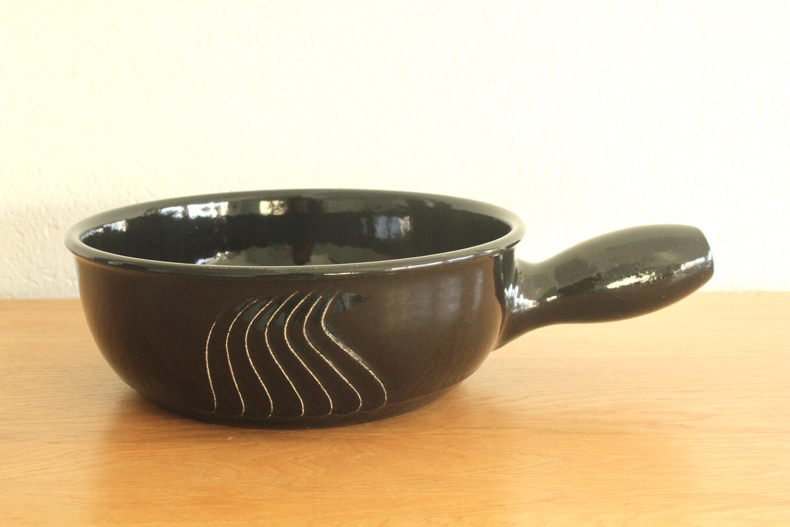 Vintage 90s Style Swiss Landert 24 Cheese Fondue Pot: Black