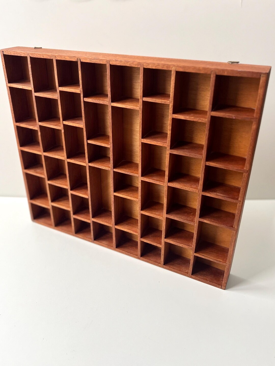 Rectangular Solid Wooden Vintage Curio Shelf for Displaying Small Knick ...