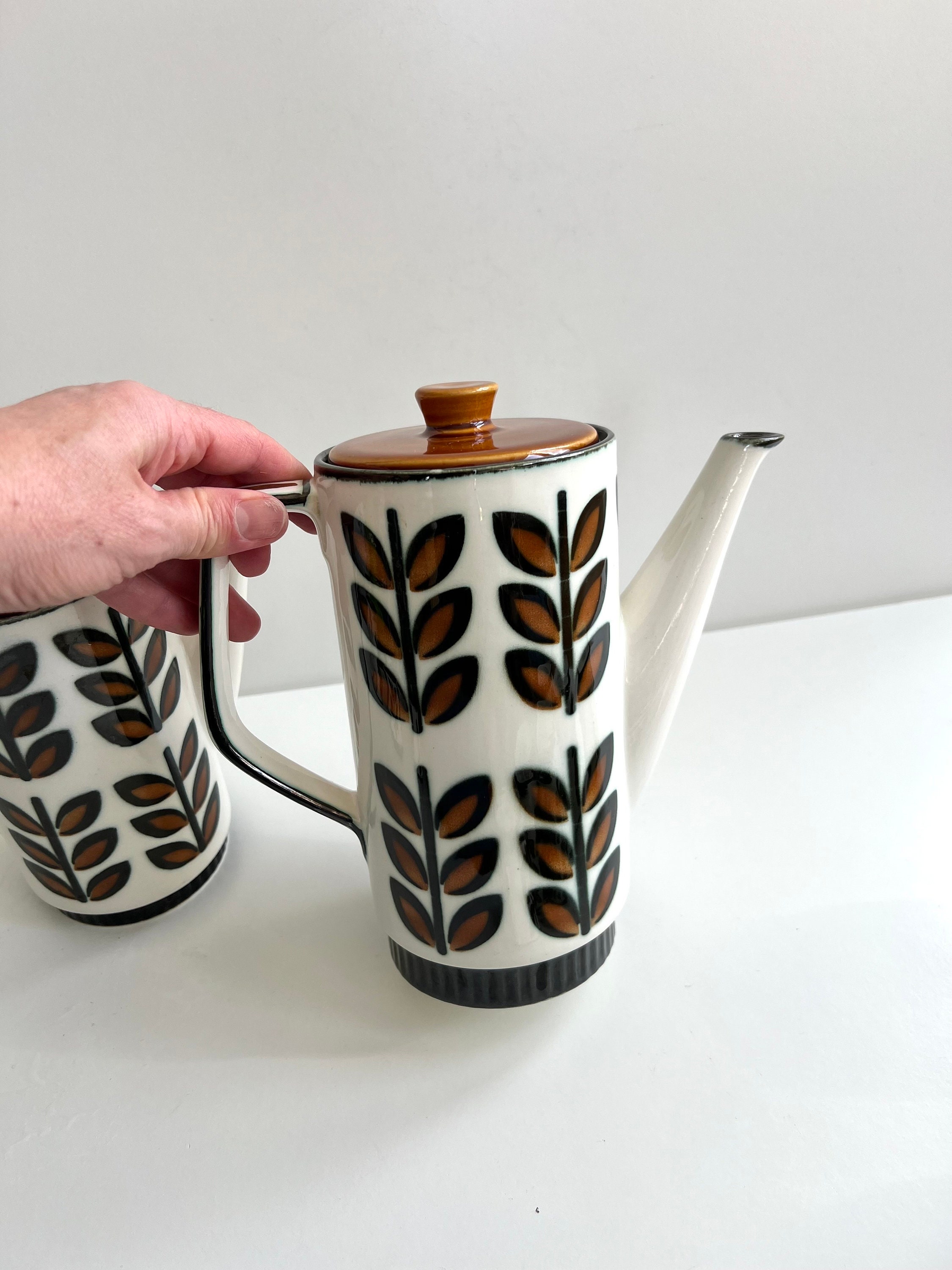 Vintage BOCH Belgium Rambouillet Tall Coffee Pot, Made in