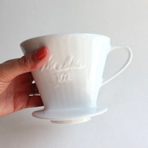 1950s Melitta Coffee Filter: Vintage White Ceramic Pour Over, Melitta 102