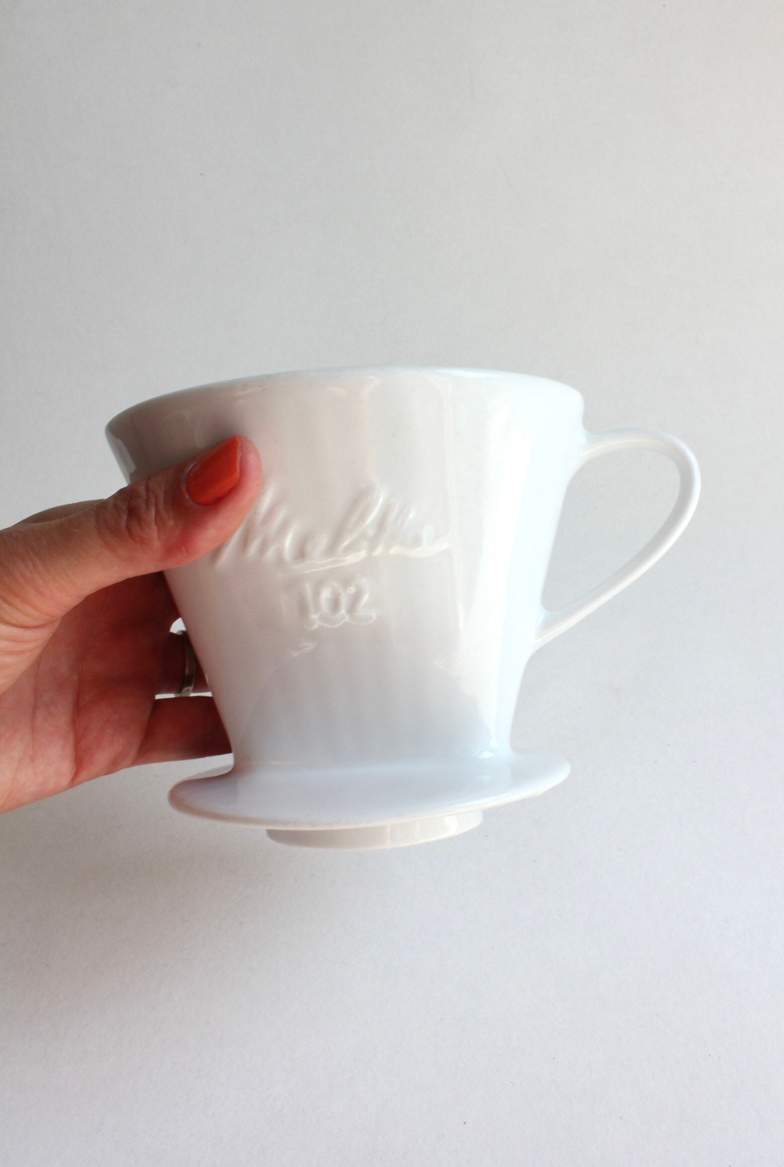 1950s Melitta Coffee Filter: Vintage White Ceramic Pour Over, Melitta 102