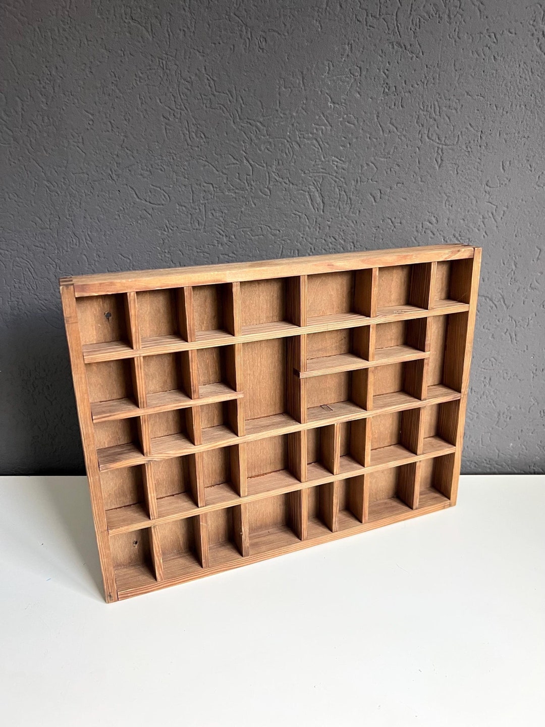 Rectangular Wooden Vintage Curio Shelf for Displaying Small Knick ...