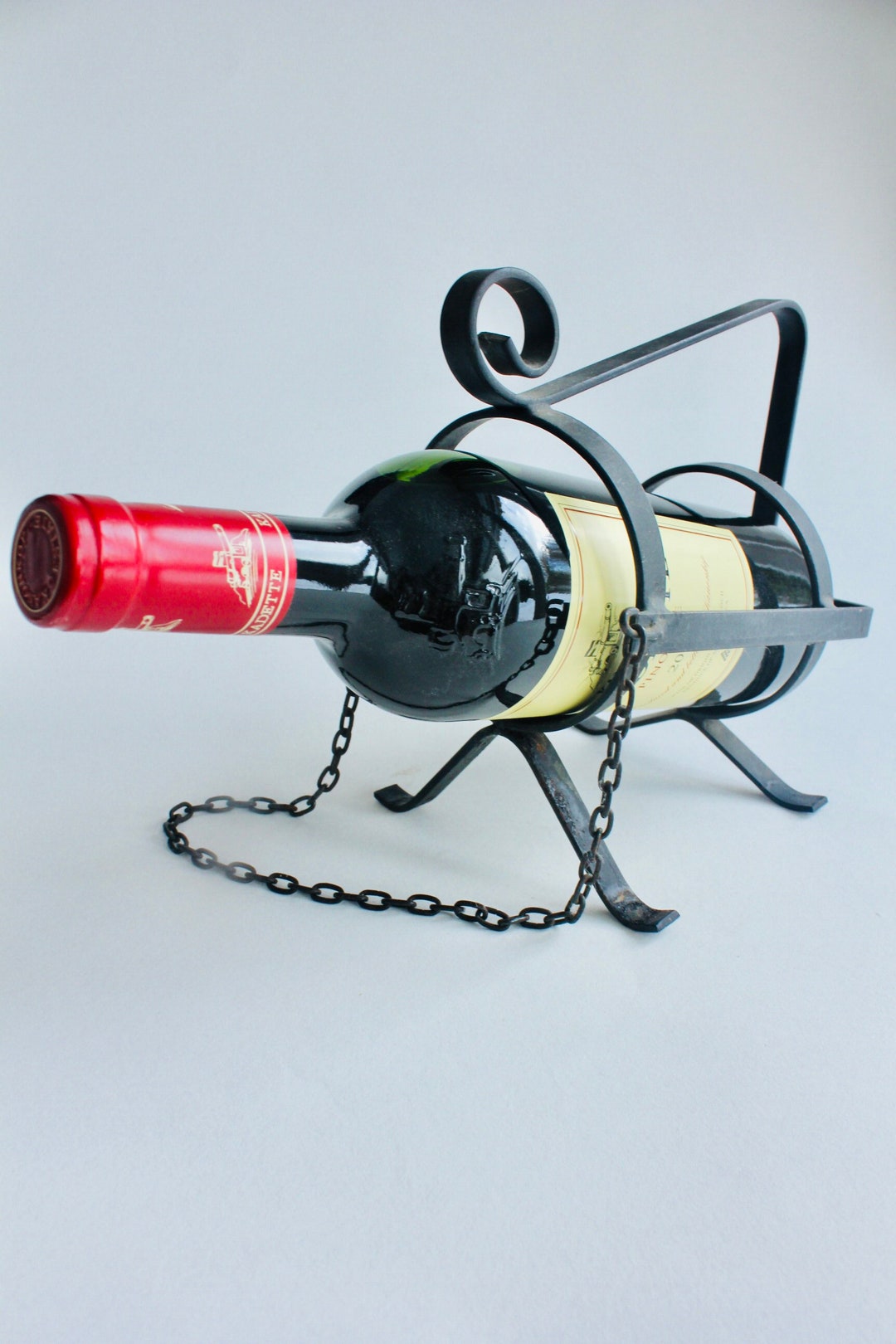 Vintage wine bottle holder, French Wine Bottle stand, table wine holder