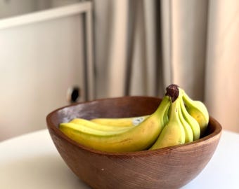 Vintage MCM Teak Holz Quadratische Salat Schüssel