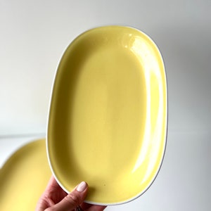 Vintage 1950s Yellow Rössler oval platter, Vintage Swiss ceramic platter, MCM oval yellow platter, Retro yellow platter, Retro dinnerware