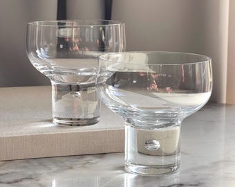 Set of 4 Vintage 1970s Kosta Boda Mambo Bubble Stem White Wine