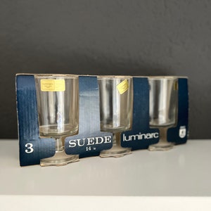 Set of 6 unboxed Vintage Luminarc France Cavalier Suede stemmed glasses, Luminarc Suede glasses, Retro French Vintage, Food lover gift