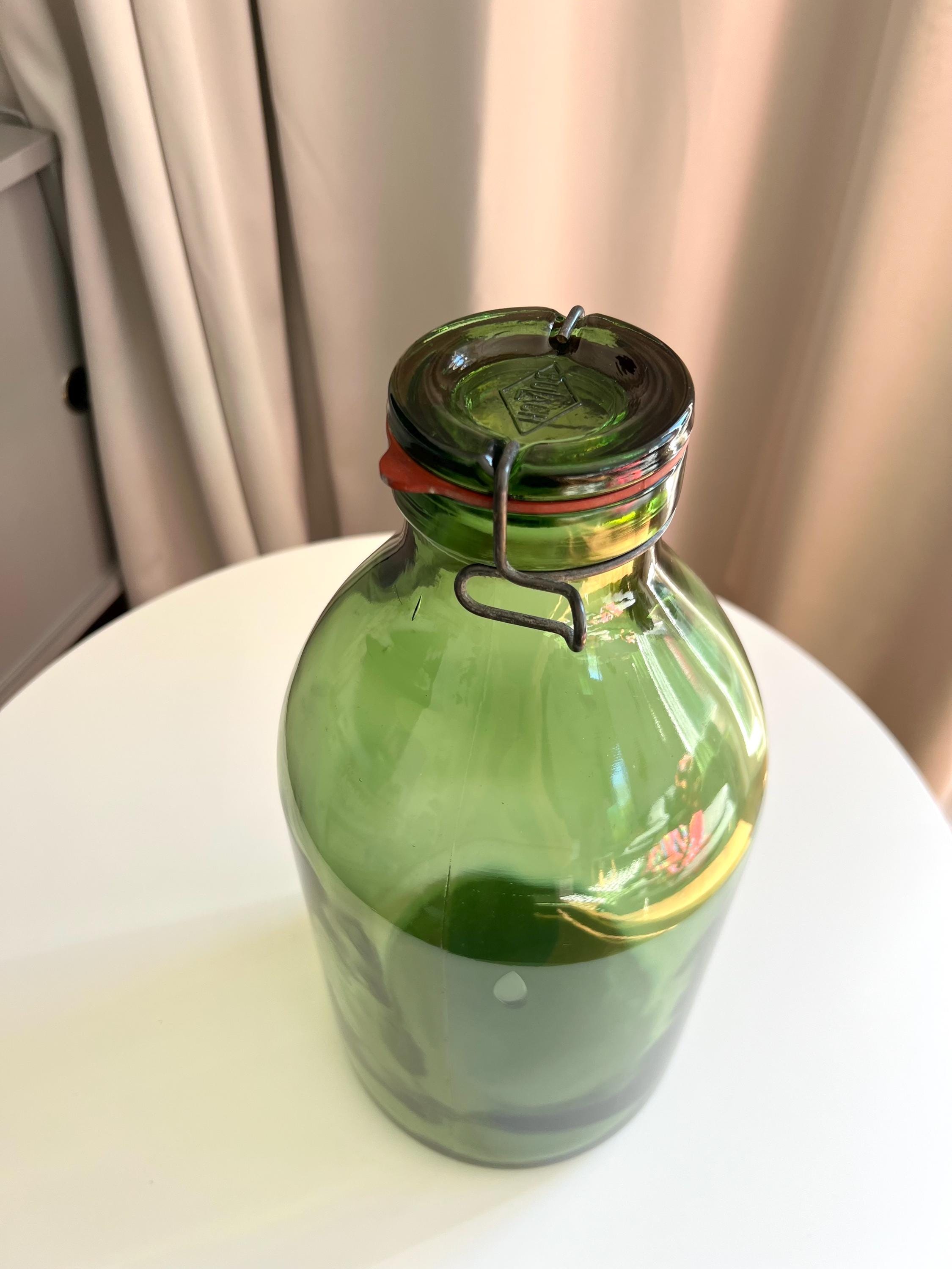 1940年代製 スイス製 5L ビューラッハ グリーンガラス保存瓶または缶詰