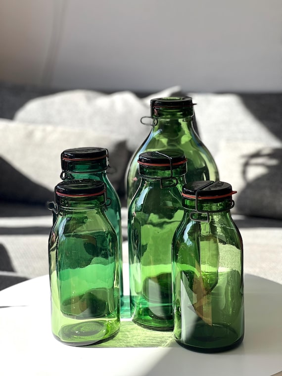 ヴィンテージ 5L ビューラッハ グリーンガラス保存瓶:1940年代 ヴィンテージ 5L ビューラッハ グリーンガラス保存瓶:1940年代