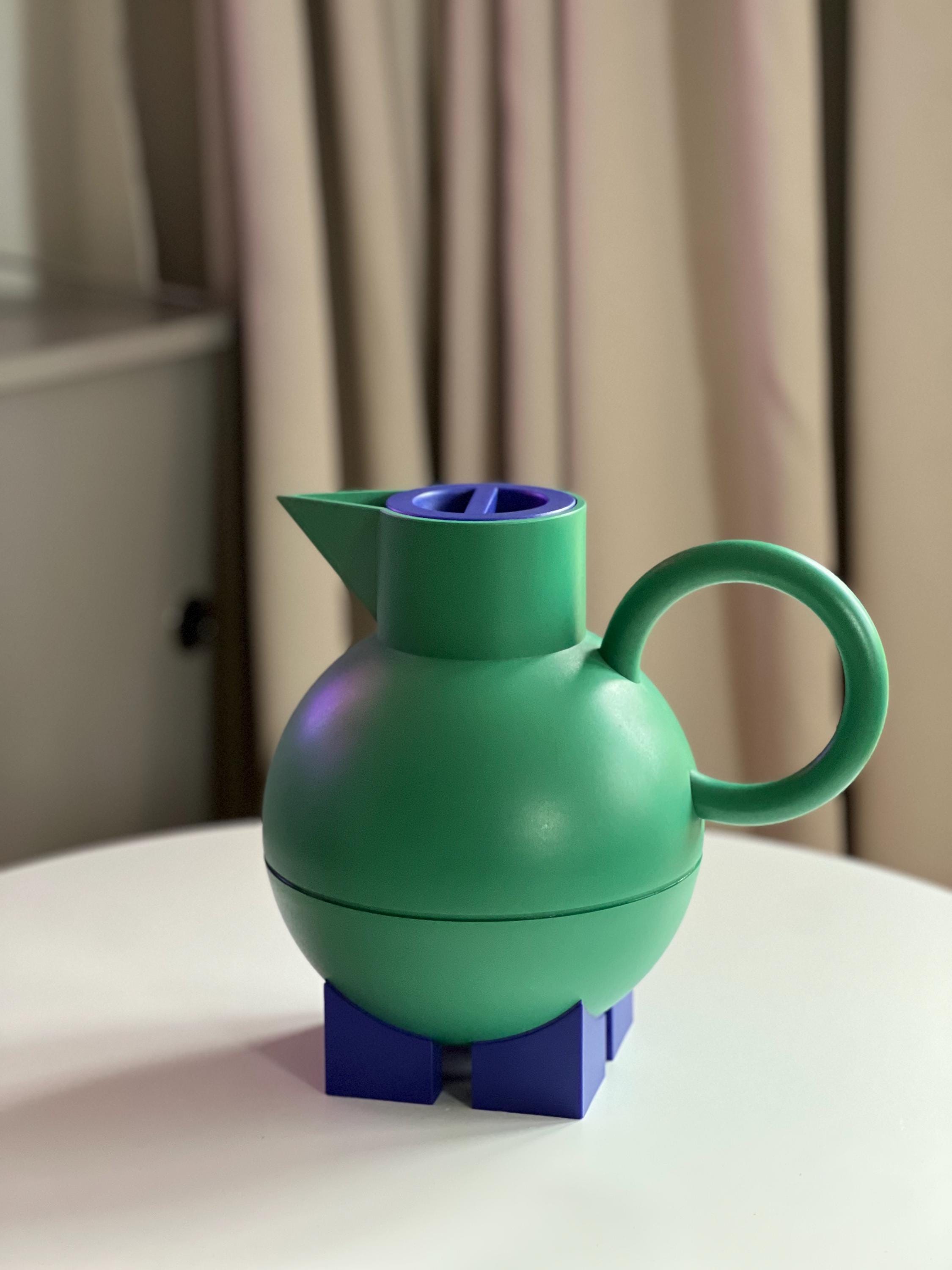 Vintage 1990s Alessi Thermos Flask by Michael Graves - Green and