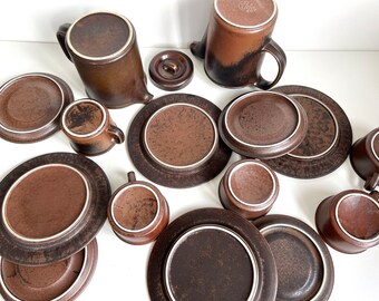 Vintage Arabia Finland Ruska Tea Trio Set: Ulla Procope 1960s