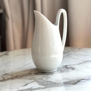 Vintage 1950s Rörstrand Blå Eld Fire tea pot and creamer designed by Hertha Bengtson, MCM Swedish Rörstrand Bla Eld Teapot and creamer