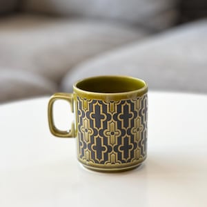 Vintage Hornsea Monaco Mug: Green Retro Coffee Cup, Made in England