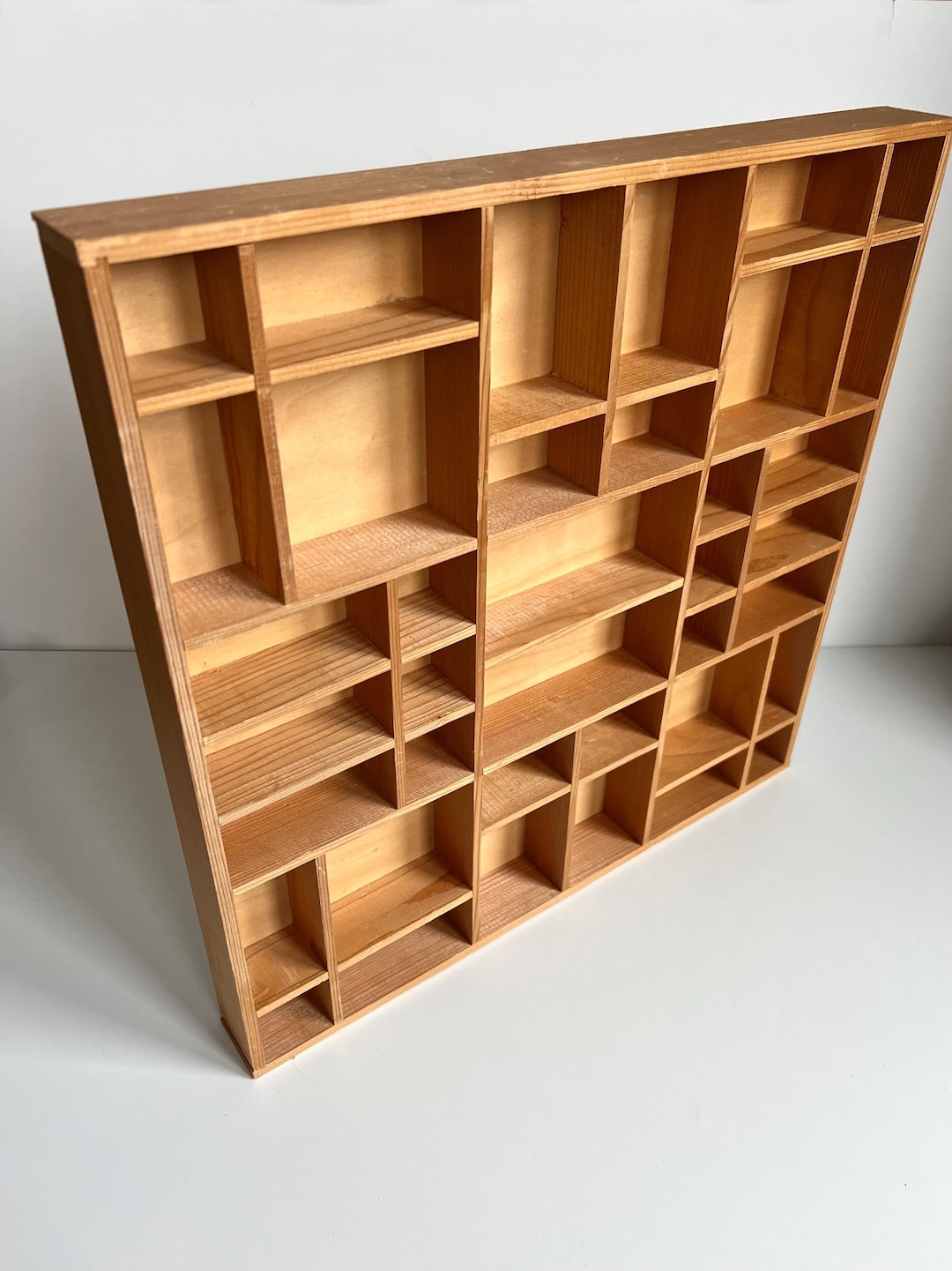 Square Vintage Wooden Curio Shelf for Displaying Small Knick Knacks or ...
