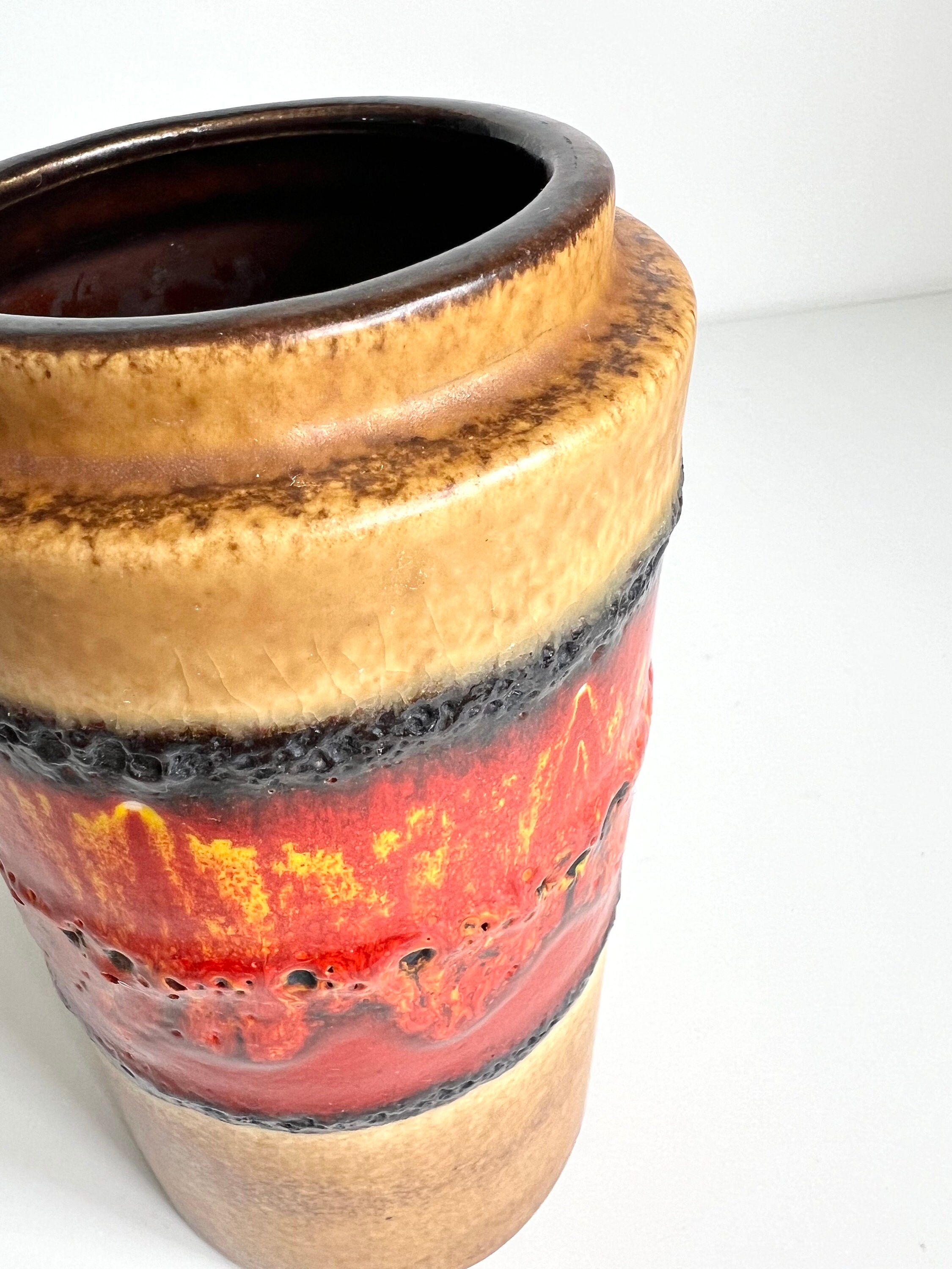 Vintage Scheurich Fat Lava Vase: West German Pottery 203-18, 1970s