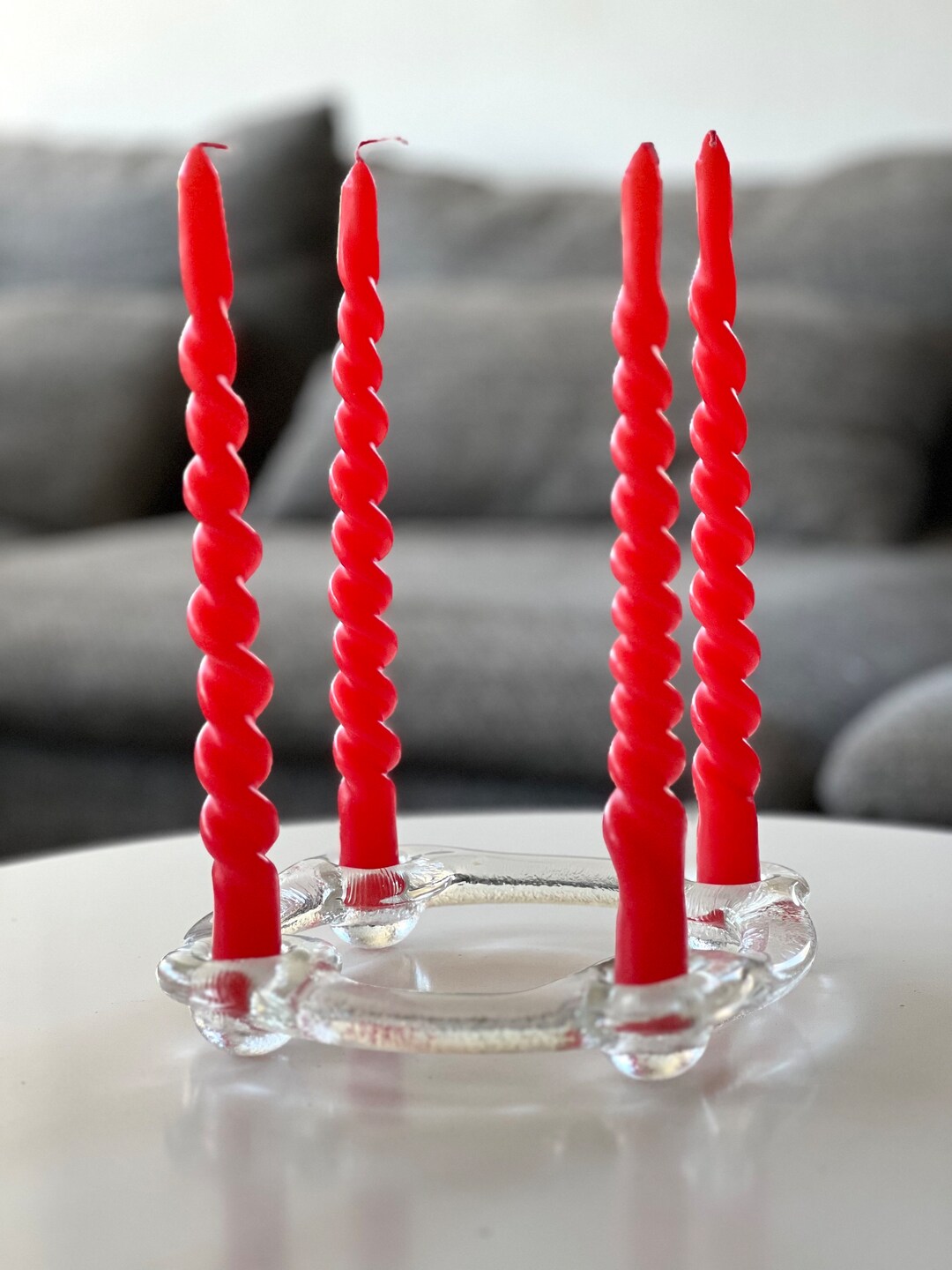 Vintage Scandinavian Glass Advent Wreath Candle L Stick Etsy