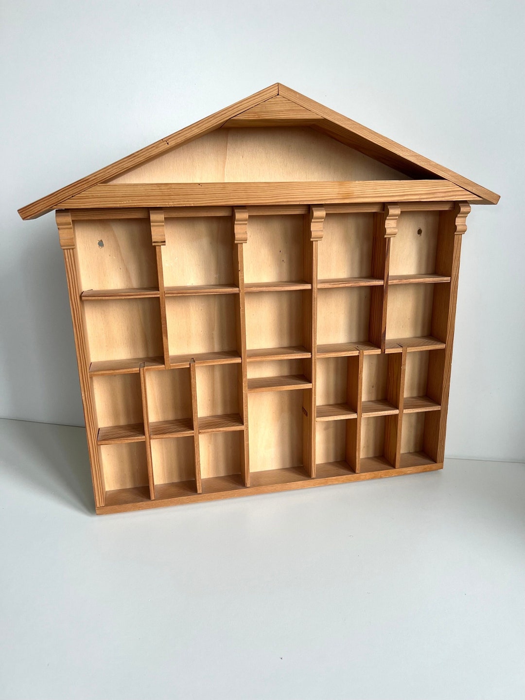 Vintage Wooden House Curio Shelf for Displaying Small Knick Knacks ...