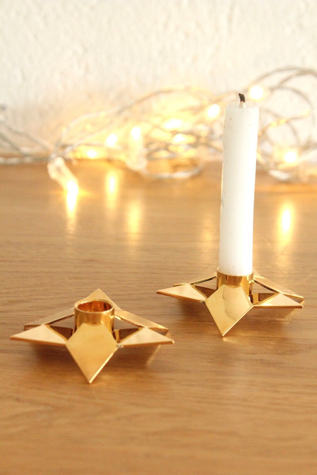 Jensen Gold Plated Star Candlestick Holders Designed by Etsy