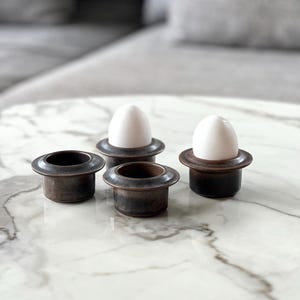 Set of 4 Arabia Finland Ruska Egg Cups designed by Ulla Procope, Retro egg cups, Vintage Arabia Finland egg cups, Arabia Finland Ruska