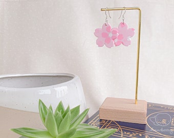 Sakura Flower Dangling Earrings | Sakura Collection | Polymer Clay Earrings, Statement Earrings