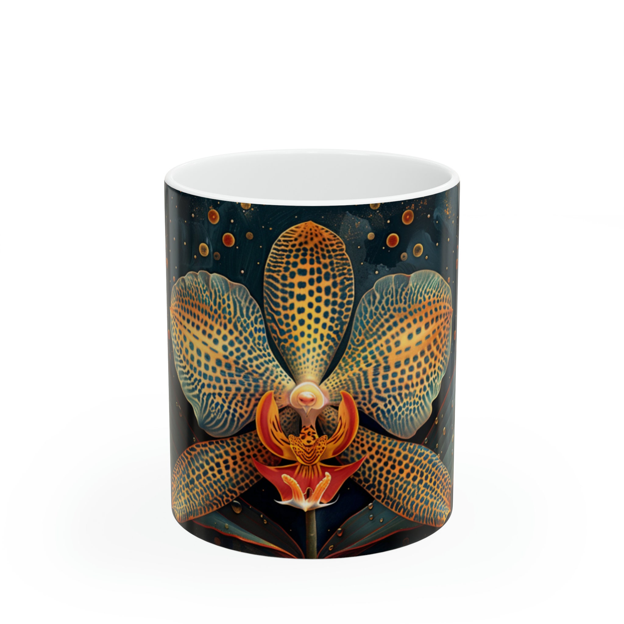 Orchid Coffee Mug Custom Orchid Design, Perfect Orchid Lover Gift