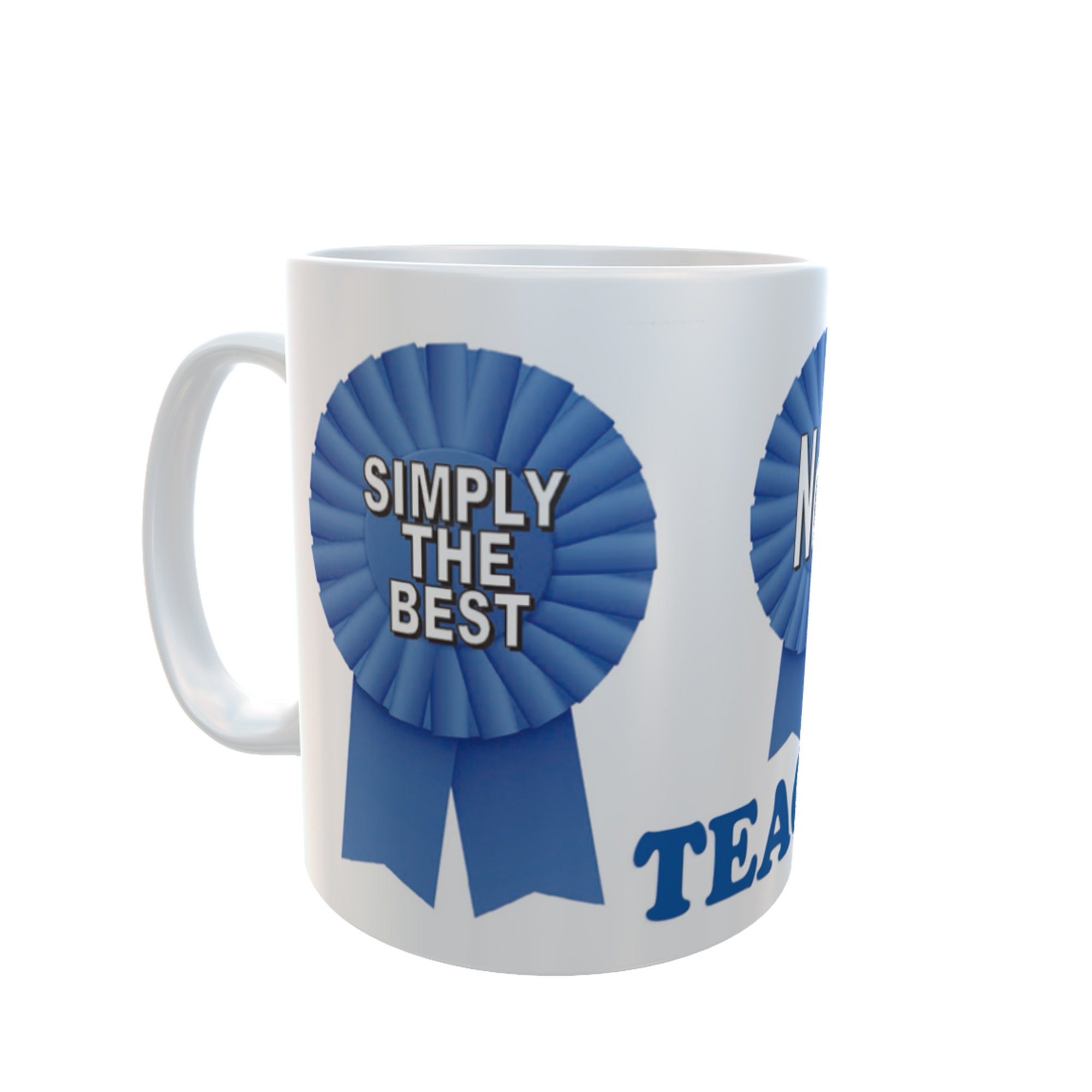Simply The Best Teacher Ceramic Rosette Gift Mug Etsy