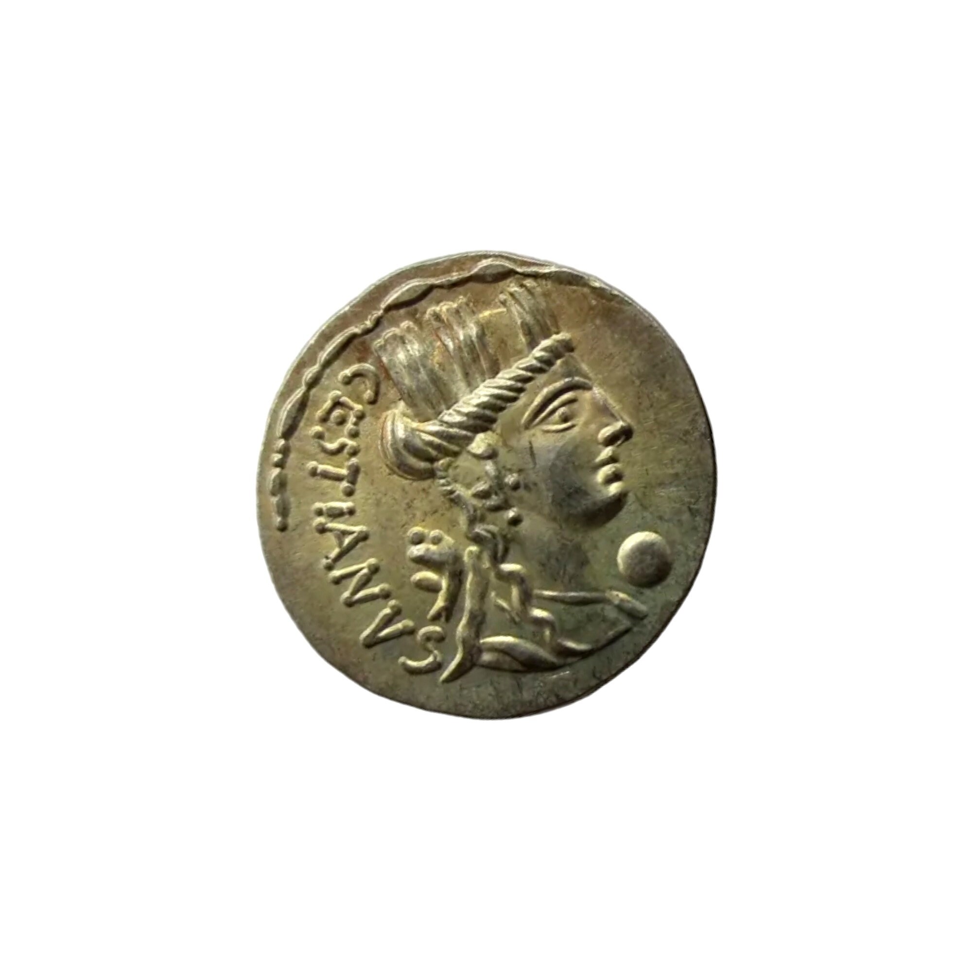 Denarius of M. Plaetorius M.f. Cestianus 67 BC Coin, Ancient Roman Republic Denarius Coin, Reproduction Roman Coin