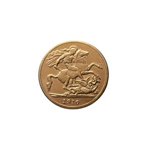 Edward VII Sovereign Gold Coin, Gold Plated Coin, Gold Plated Replica, Reproduction Gold Coin