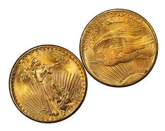 20 Gold Dollars 1928/1933 Saint Gaudens Double Eagle, vergoldete Dollar Münze, Reproduktion US Münze