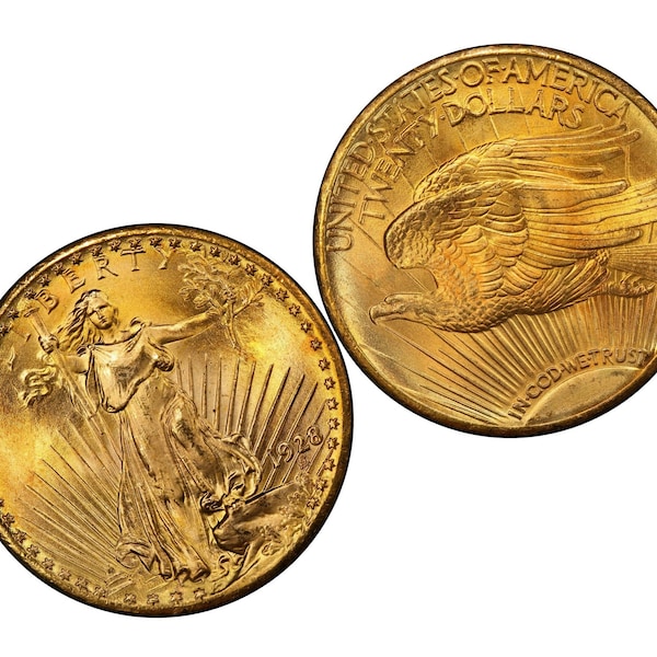 20 Gold Dollars Saint Gaudens Double Eagle, Gold Plated Dollar coin, Reproduction US Coin