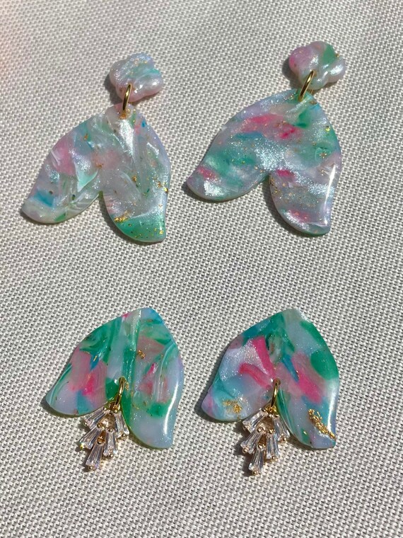 Watercolor 2024 clay earrings