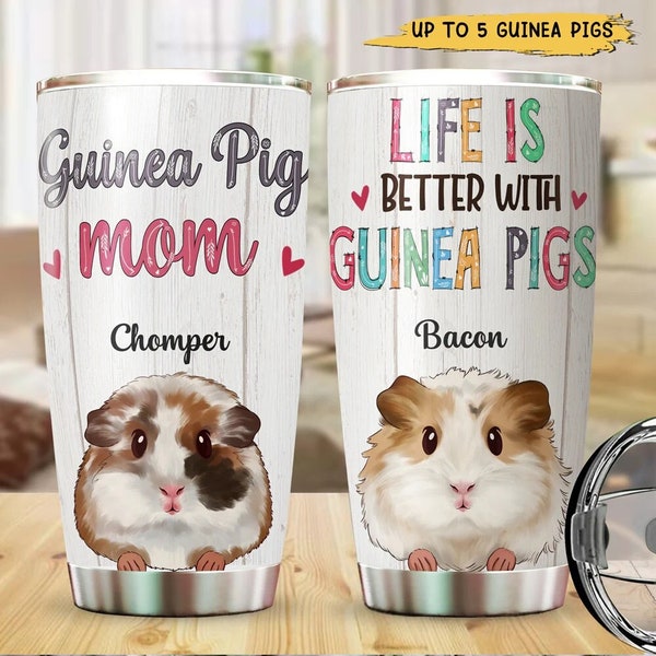Personalized Guinea Pig Mom Stainless Steel Tumbler 20oz,Guinea Pig Coffee Cup,Piggie Lover,Guinea Pig Travel,Dishwasher Safe,custom tumbler